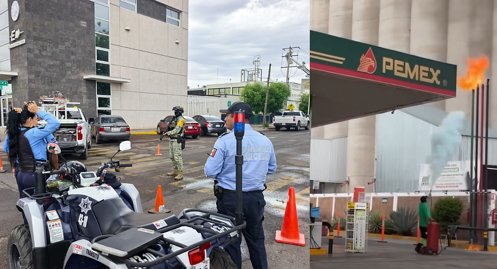 RAYOS PROVOCAN INCENDIO EN GASOLINERA Y EVACUACIÓN DE ESTUDIANTES EN CIUDAD OBREGÓN