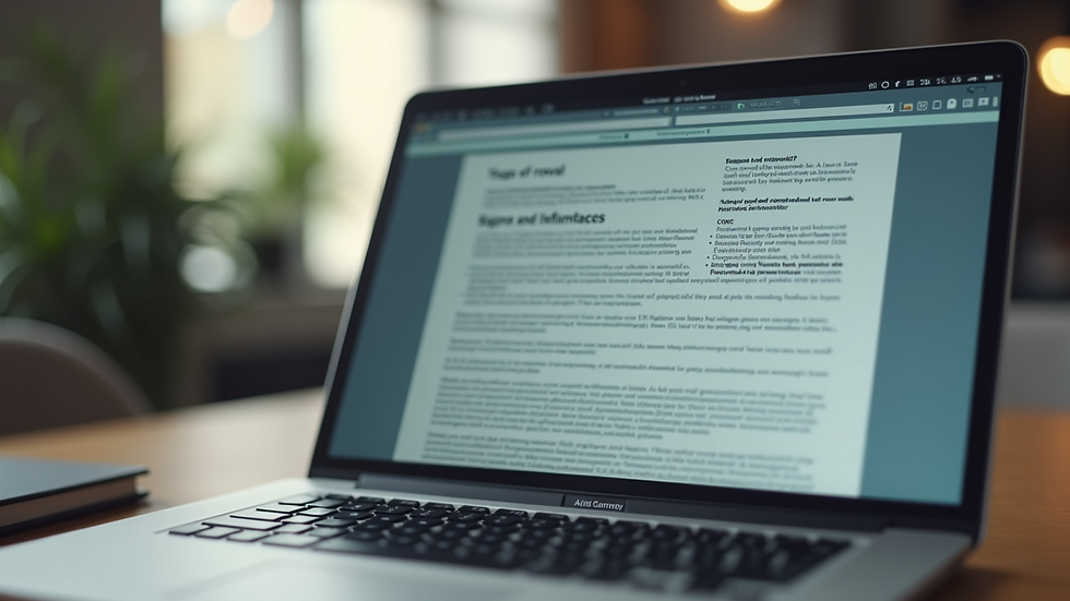 Close-up view of a laptop screen showing a funding proposal document