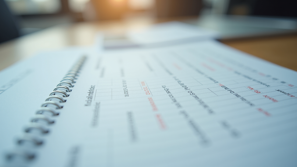 Eye-level view of a calendar with marked dates for due diligence