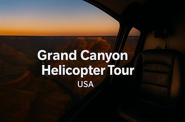 Smart-glasses Eye-POV helicopter tour over Grand Canyon cliffs at sunset