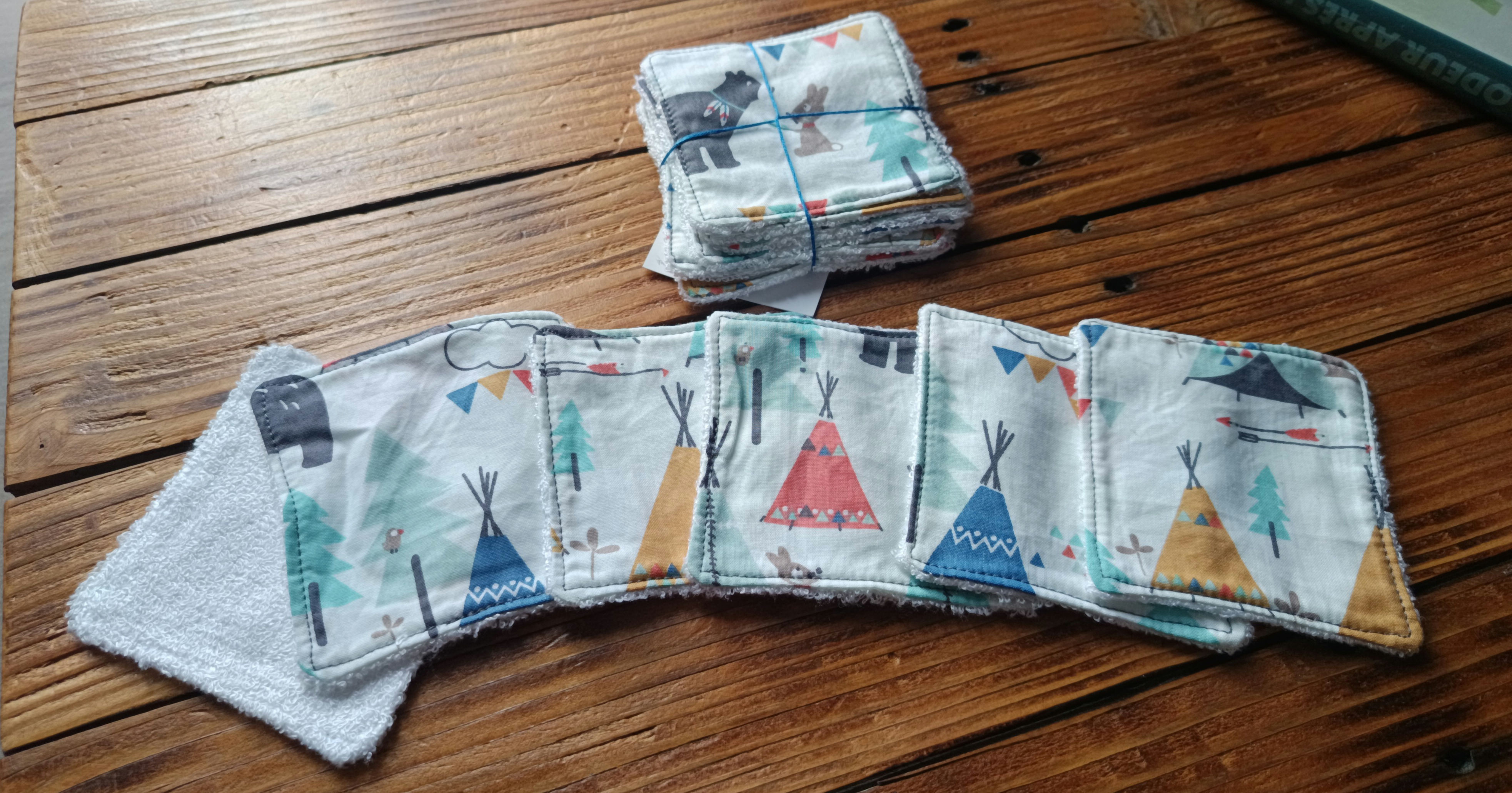 lot de 6 lingettes en éponge 100% bambou bio