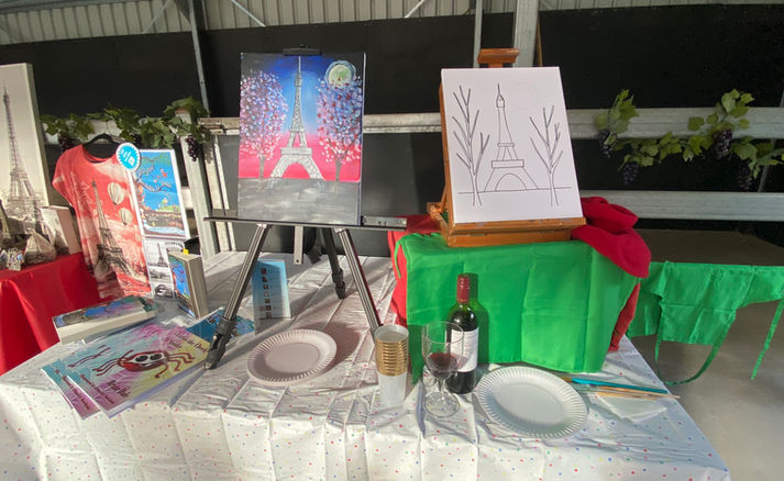 JSA's Paint & Sip Party Parisian Style