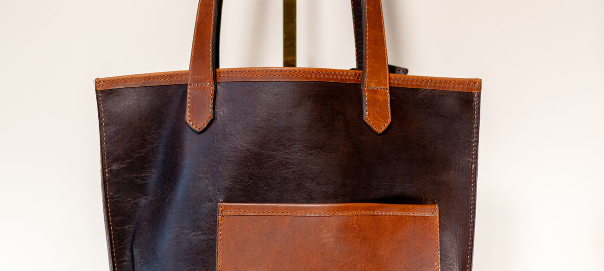 Sac Iris en cuir bicolore