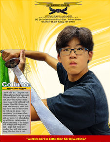 Colin Ye 1st Degree Black Belt