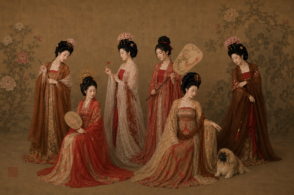 Court Ladies Wearing Flowered Headdresses 簪花仕女圖