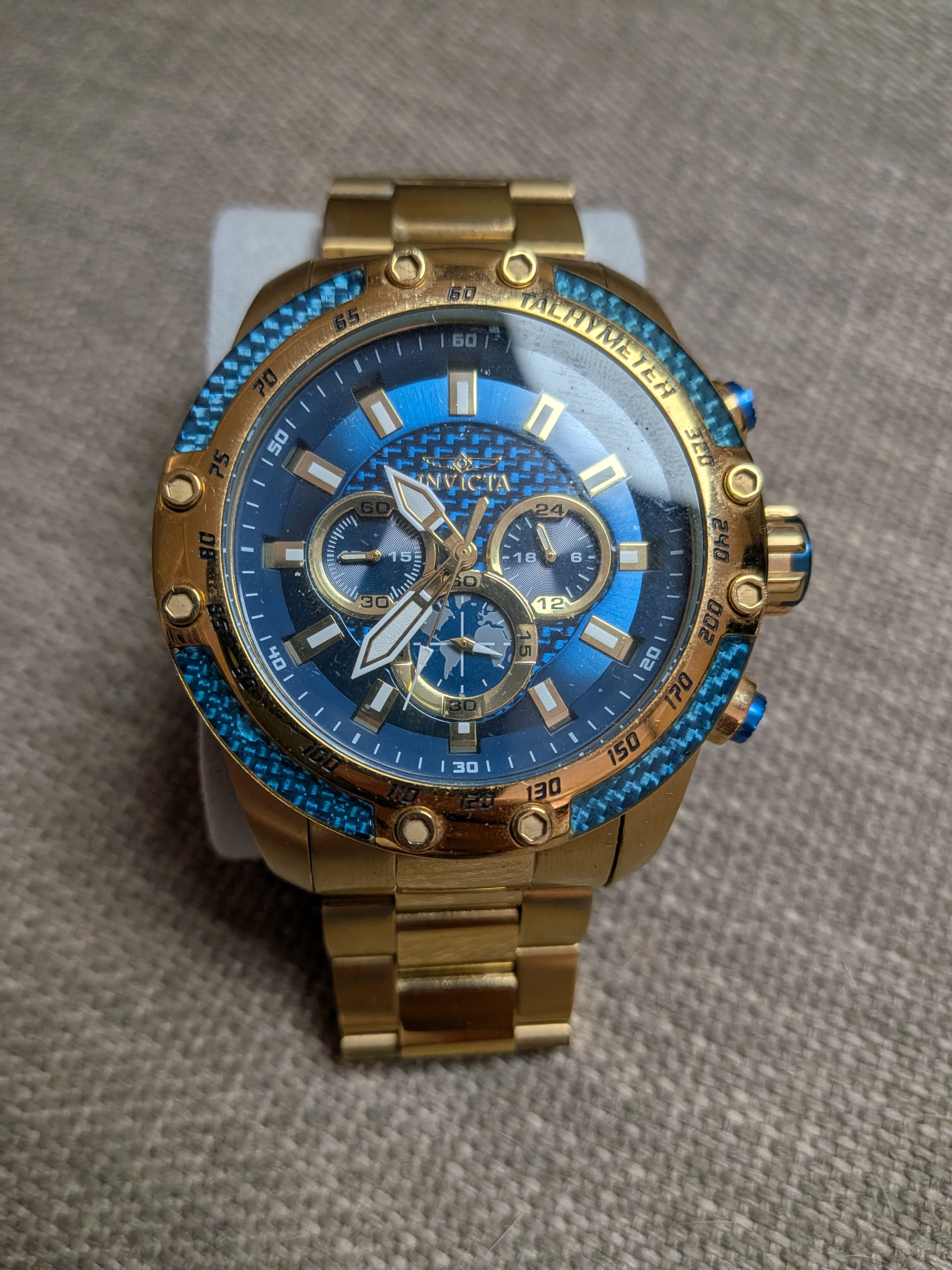 Invicta Gold on Blue