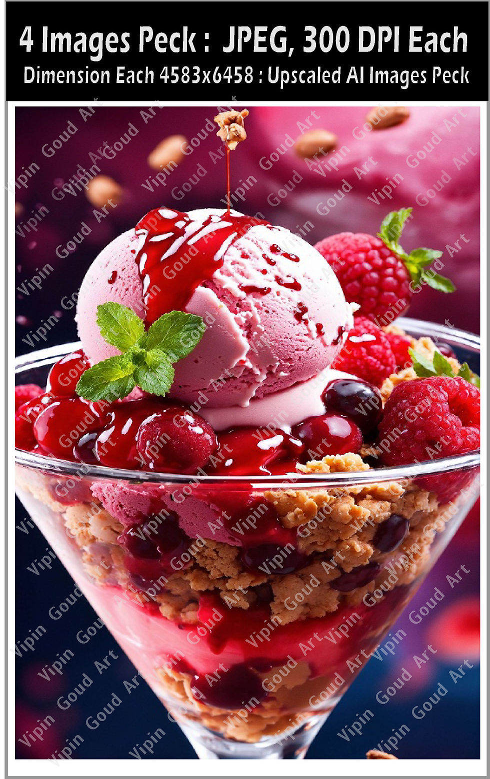 Thumbnail: Fresh strawberry shortcake ice cream served in cone with sweet crunchy biscuit crumbs
