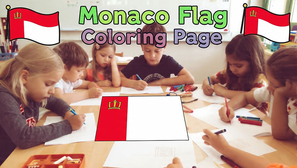 Monaco flag coloring page printable for kids and students