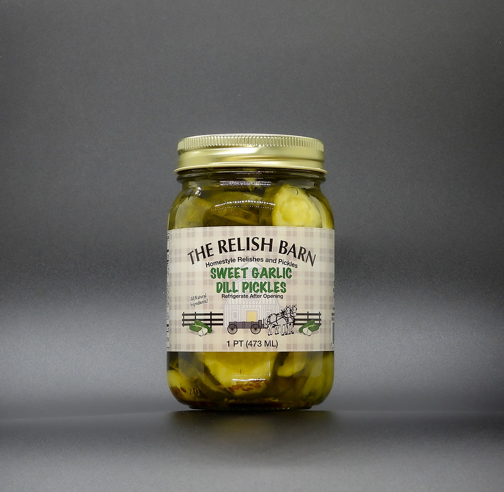 the relish barn sweet garlic dill pickles