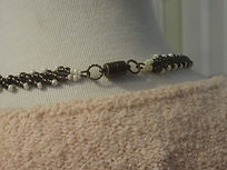 251 Necklace mink brown w cream and a kazuri bead (2).JPG