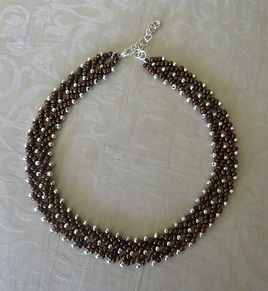 117 Necklace - Dark bronze w silver acce