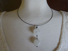 W 138 Necklace - black wire w 2 crack glass balls.JPG