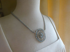 240 Necklace - Centre circle - Aqua w gold 20.5 in.JPG
