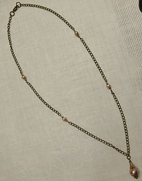 082 - Necklace - bronze chain, blush pearl.JPG