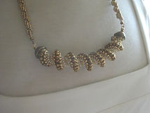 243 Necklace w Cellini Spiral accent - gold, bronze w cream (3).JPG