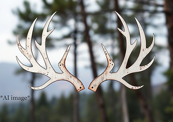 metal antlers cut out sign, beautiful fo