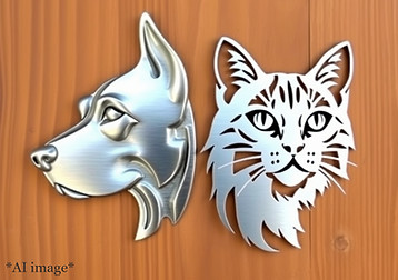 metal dog and cat face side by side outline, wood background.jpg