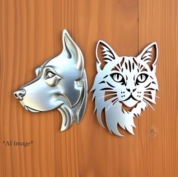 metal dog and cat face side by side outline, wood background.jpg