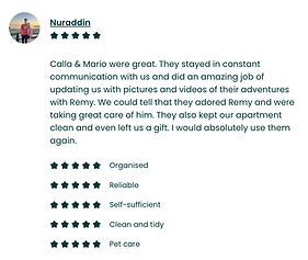 Screenshot of Trusted Pet Care reviews – top-rated pet sitters in North County San Diego