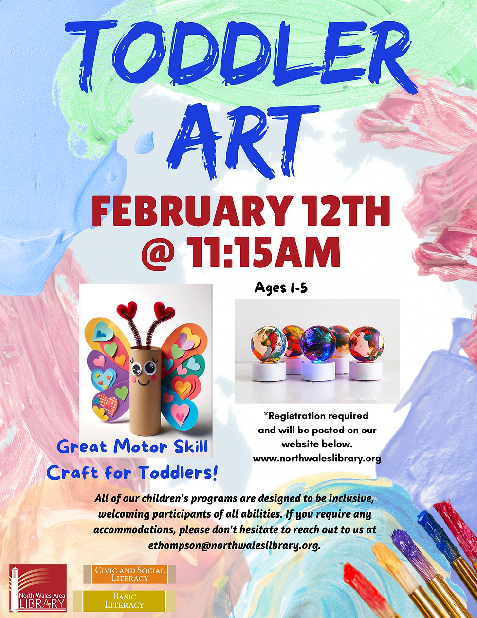 Toddler Art - Start Time 12pm due to the snow!