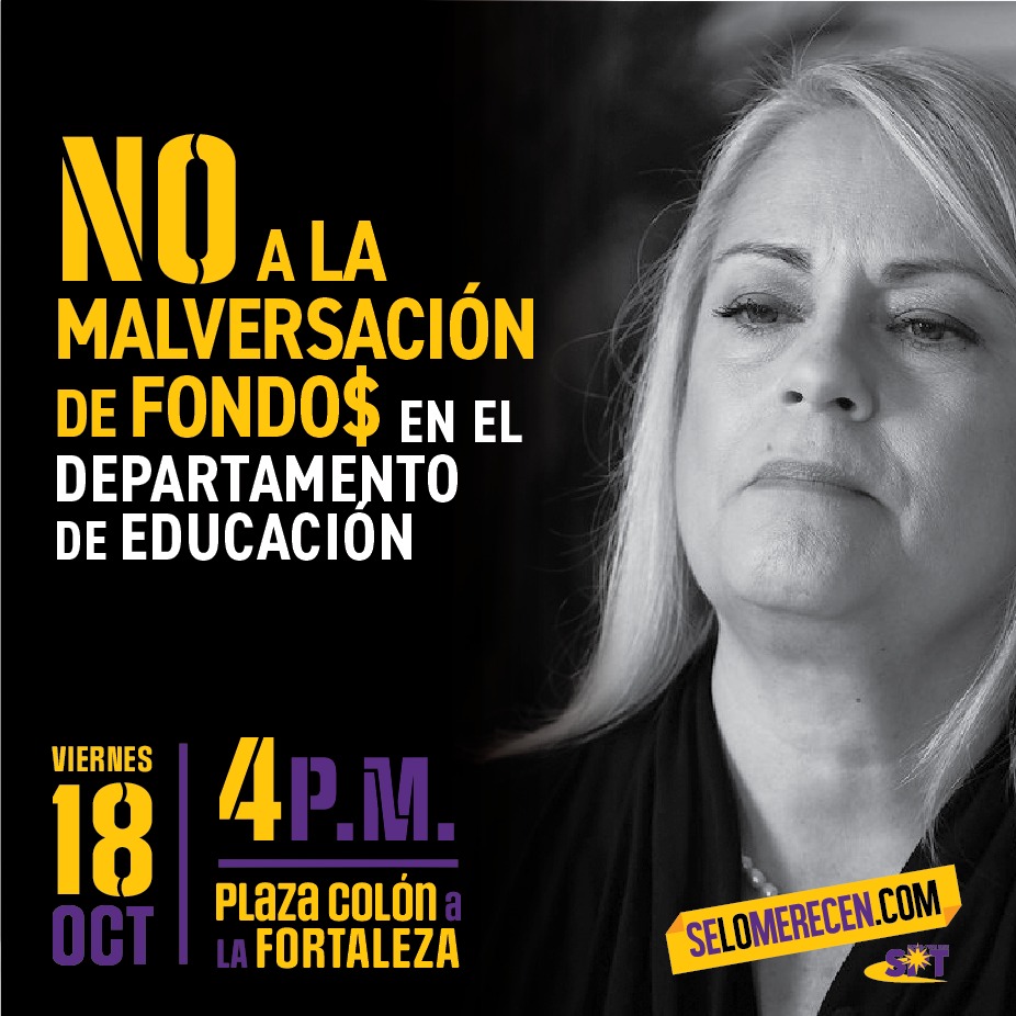 No a la malversación de fondos en el Departamento de Educación