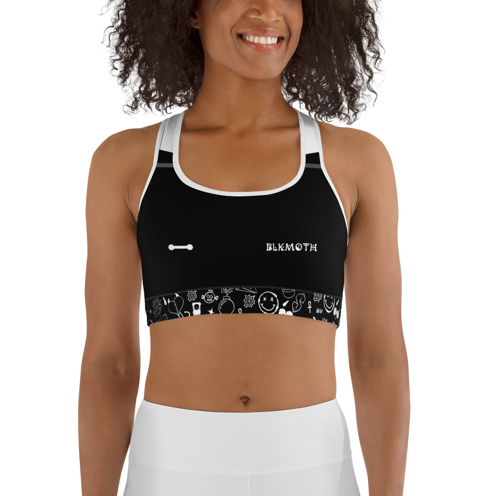 Chalkboard Doodles Sports bra 2.0