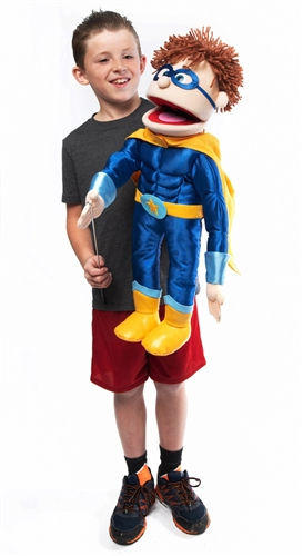 Thumbnail: SILLY PUPPETS - 25” Superhero Boy (Peach)