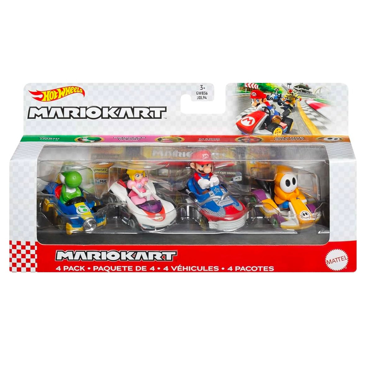 HOT WHEELS - Mario Kart 4pk Assorted