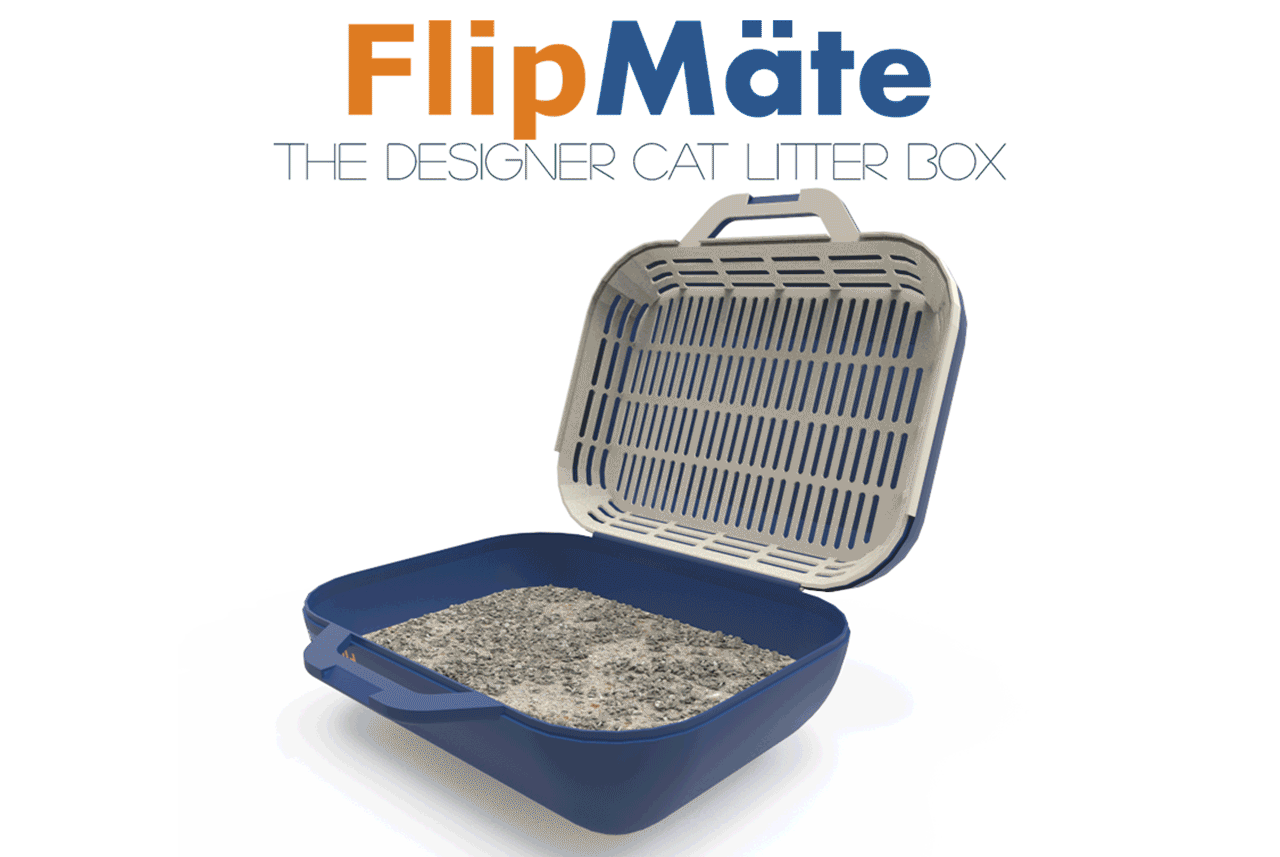 FLIPMATE THE DESIGNER CAT LITTER BOX No more digging for clumps. No more wasted cat litter