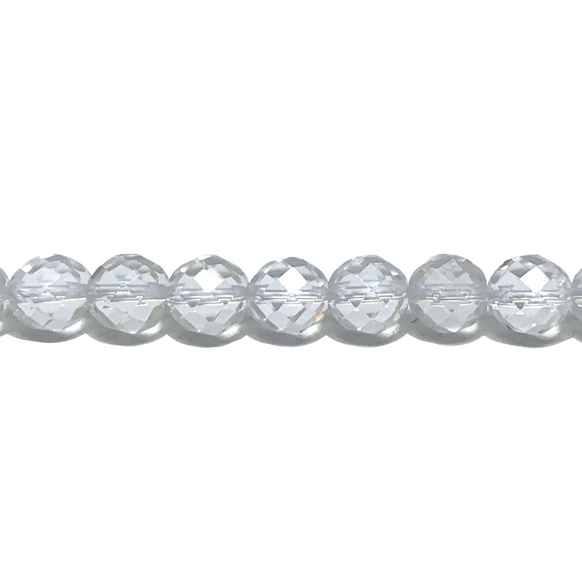 10 mm Faceted Natural Crystal Quartz (Price is per Unit of 5 Strand)