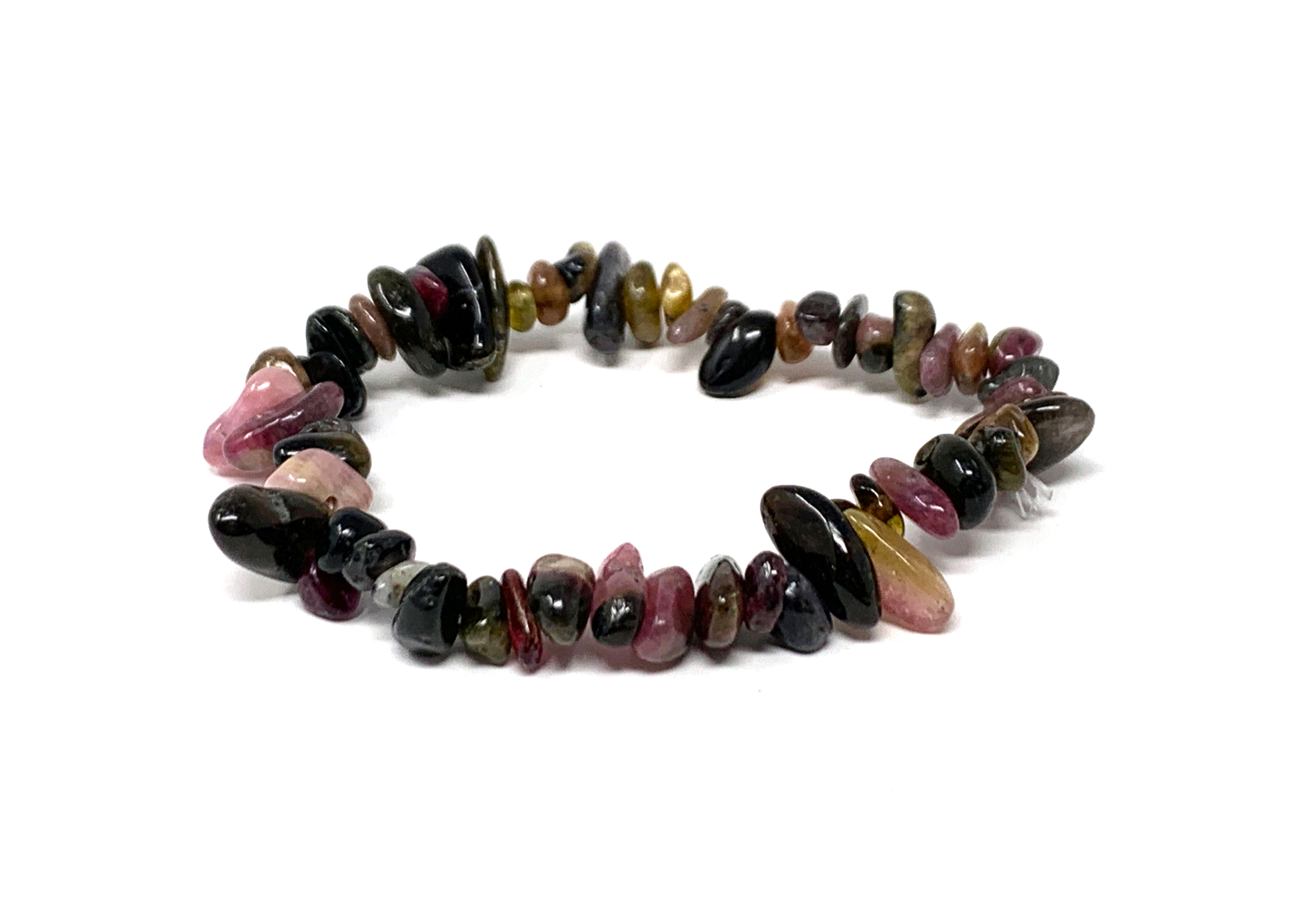 Multi Color Tourmaline Single Chips Bracelet  (Price is Per 10 Pieces Bag)