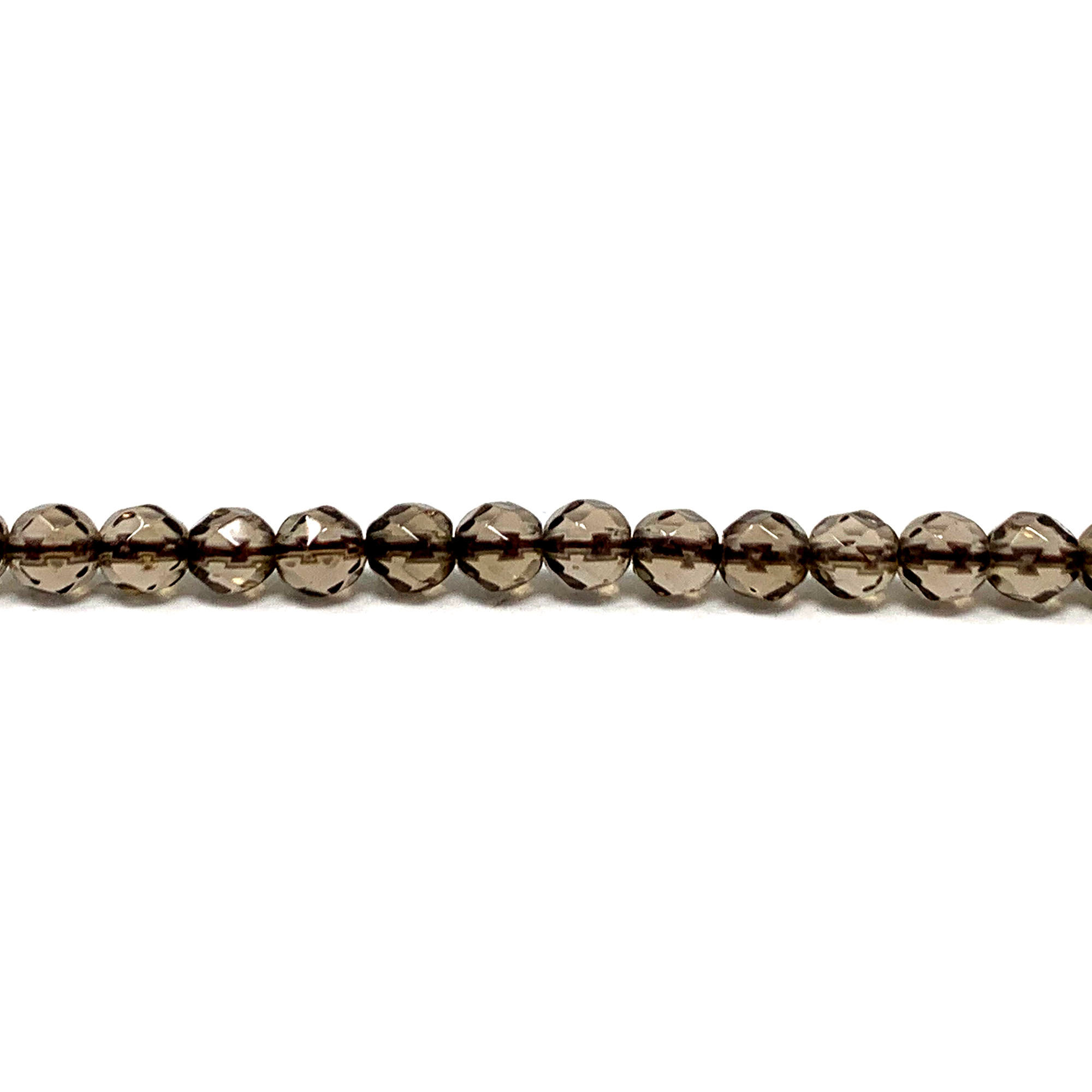4 mm Faceted Smokey Quartz Beads (Price is per Unit of 5 Strand)