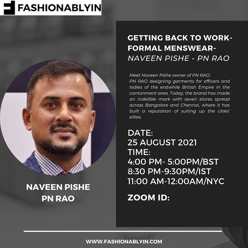 GETTING BACK TO WORK - FORMAL MENSWEAR