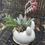 Thumbnail: White Bunny Ceramic Planter