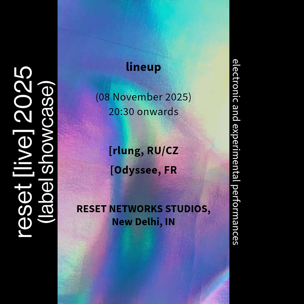 reset [live] 2025 (label showcase) | November Edition 