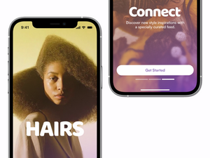 iPhone showing Hairs app loading page