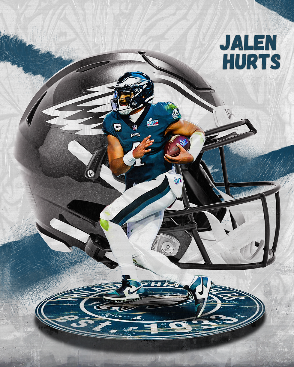Thumbnail: Jalen Hurts Action Poster - Eagles QB in Full Flight