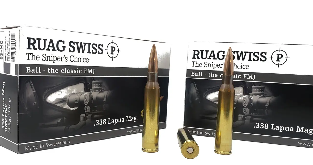 RUAG Swiss P .338 Lapua Mag. FMJ Ball 251gr 16.3gr (100rds)