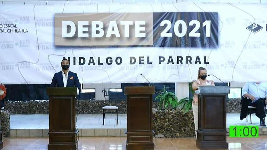 Debaten candidatos a la alcaldía de MC y Fuerza por México