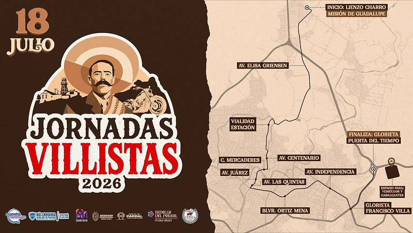 Tome sus precauciones Anuncian cierres temporales de calles por el arribo de la Cabalgata Villista