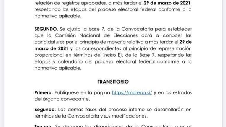 Posponen Nuevamente Tiempos en Morena
