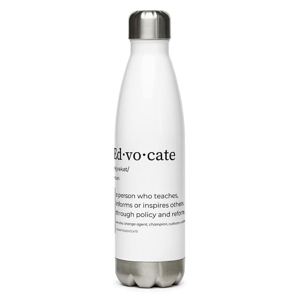 Ed·vo·cate Stainless Steel Water Bottle