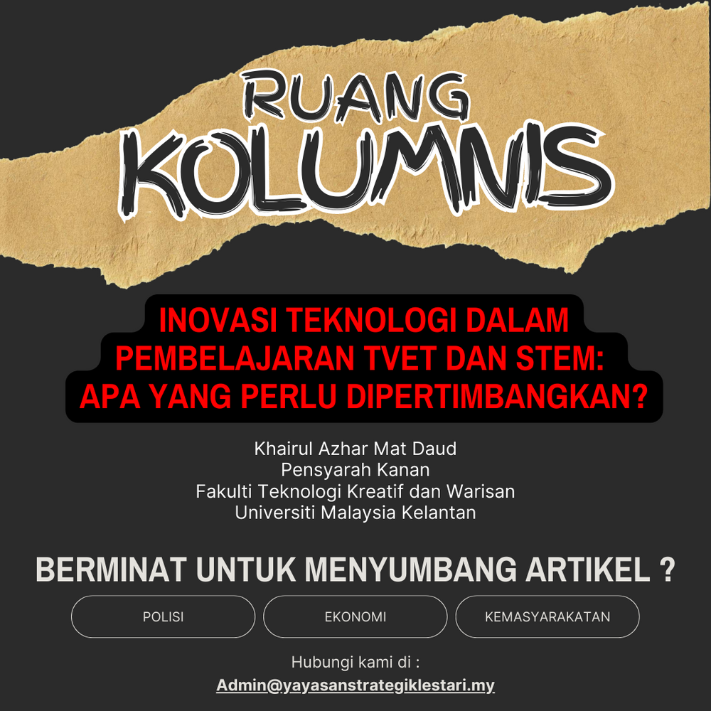 A poster showing the title of an article for innovation in technology for TVET and STEM. What should the concern be?