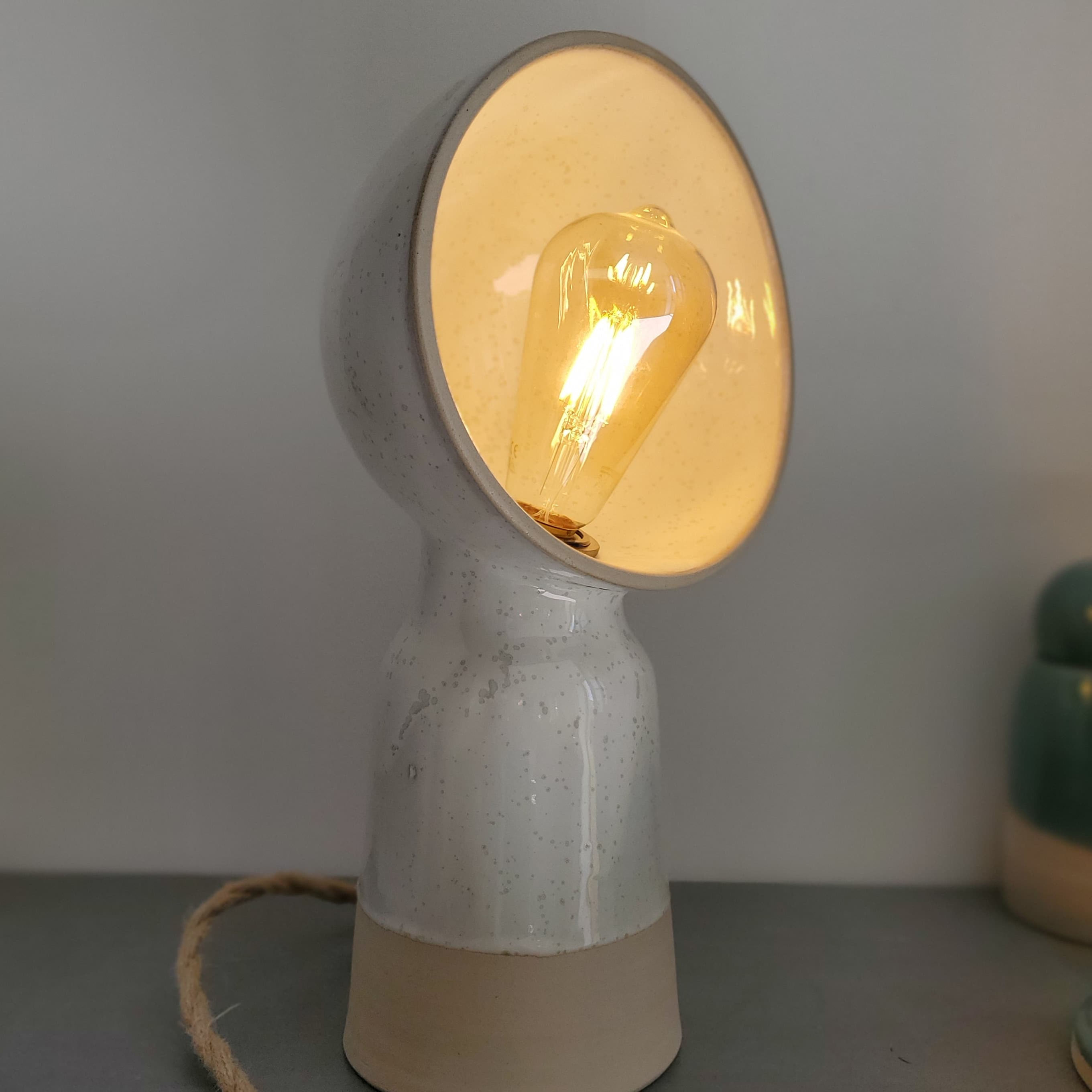 Lampe grès blanc sable 