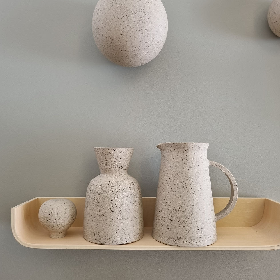 Miniature : Ensemble Pichet et Carafe en grès pyrité 