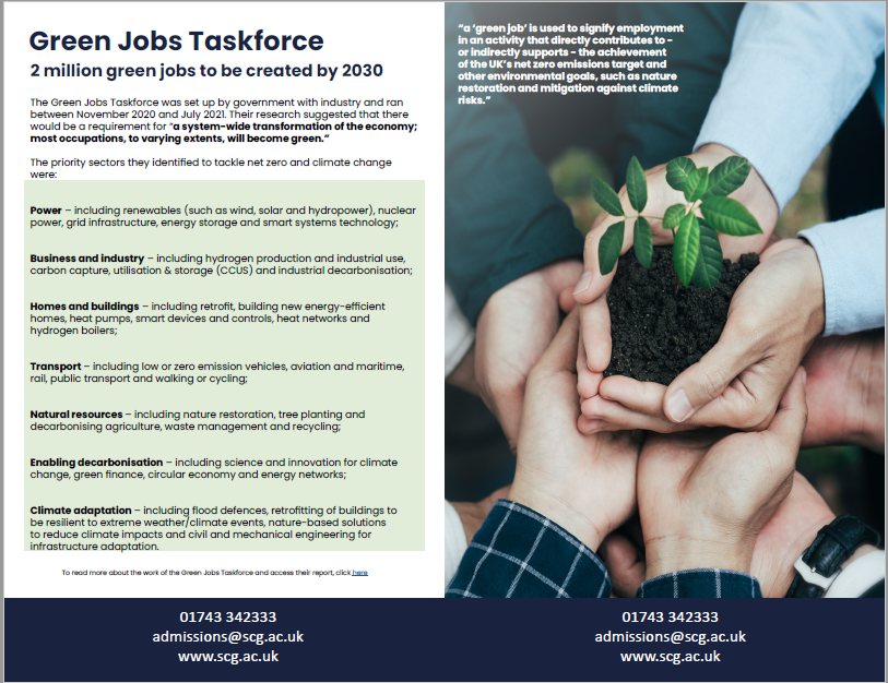 Thumbnail: An eBook page titled "Green Jobs Taskforce", "2 million green jobs to be created by 2020"
