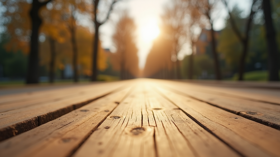 Eye-level view of high-quality wooden planks