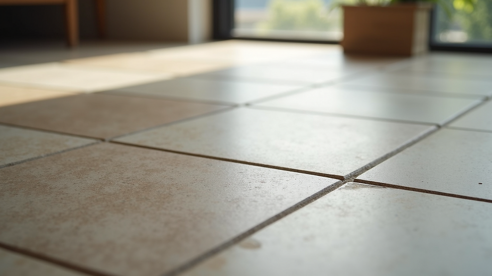 Close-up of tile and flooring samples