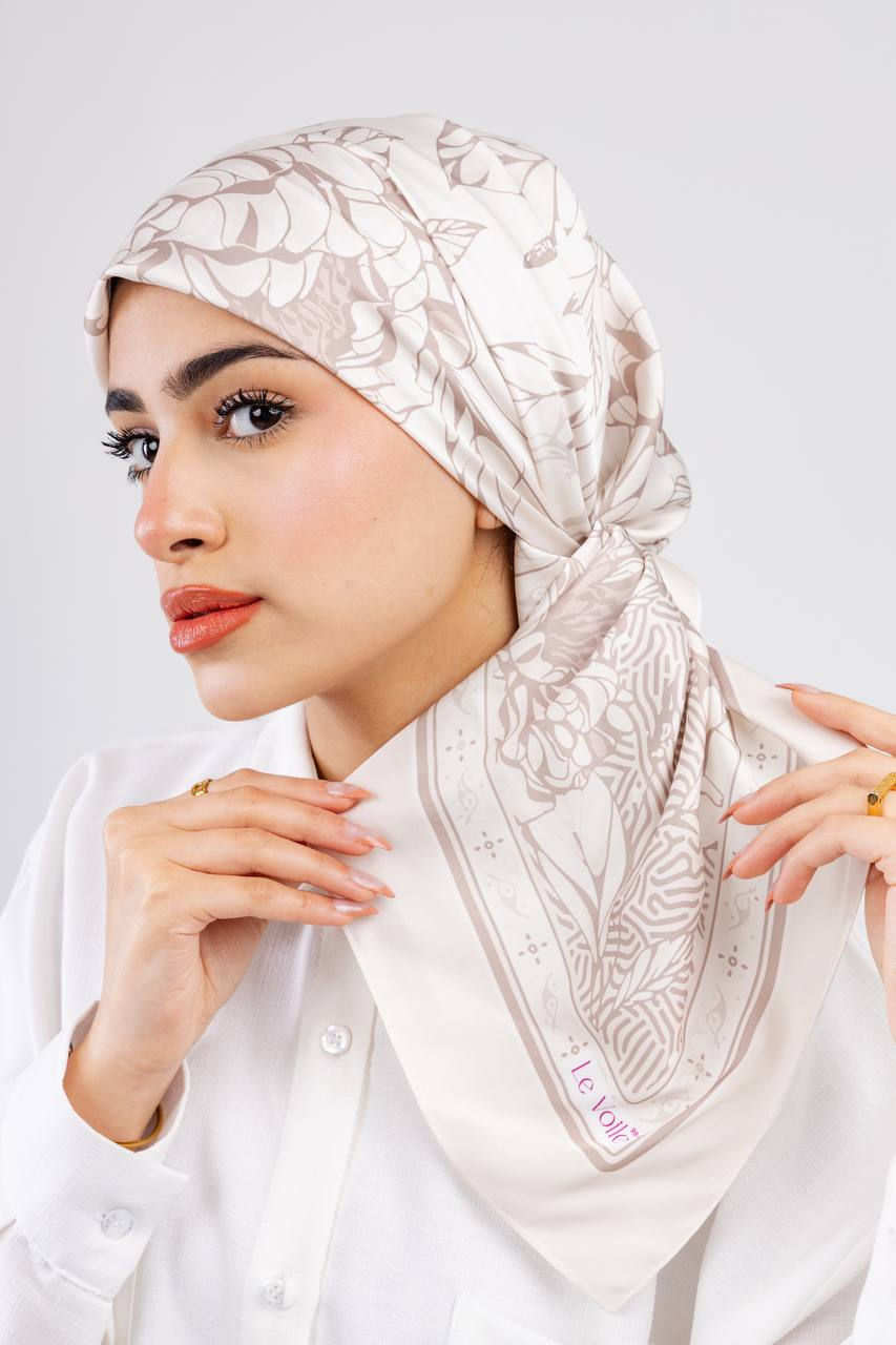 Desenli Saten Eşarp