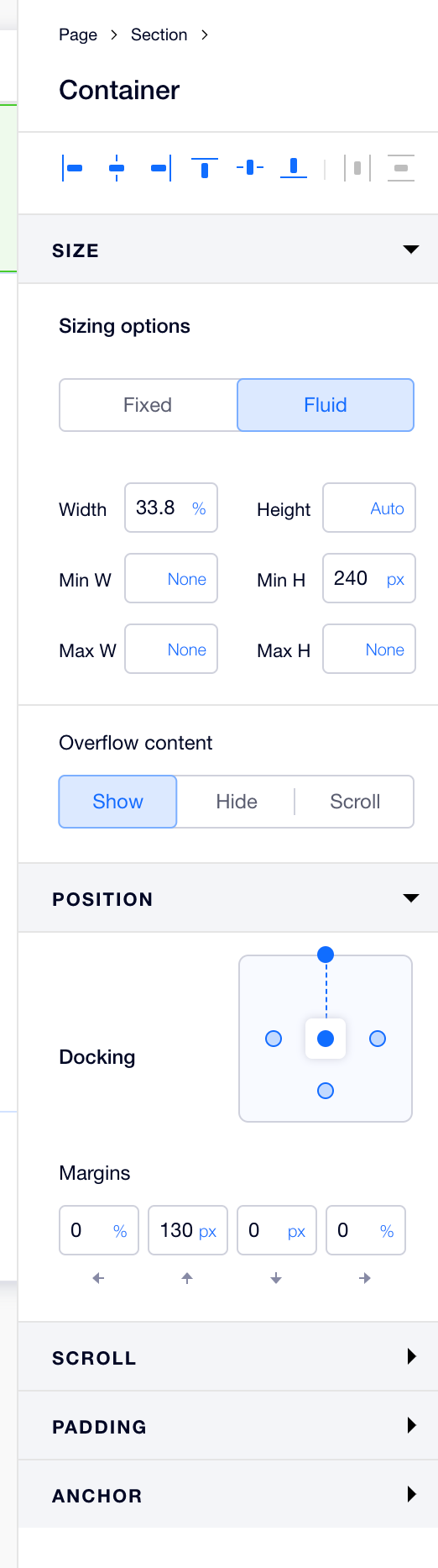 Editor X Inspector Panel Interface